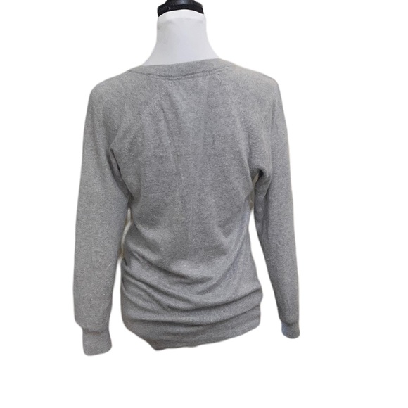 Talula pullover v neck grey cashmere blend light Academia sweater size XXSmall - Picture 5 of 8